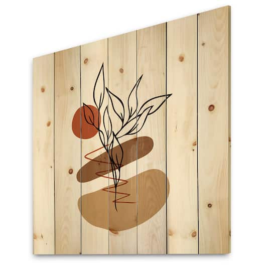 Designart - Elementary Shapes With Abstract Flowers Plants II